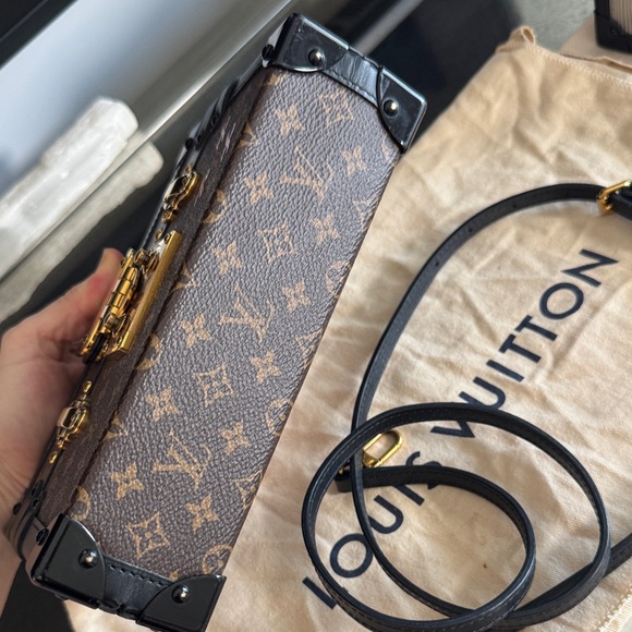 Louis Vuitton Brown Monogram Trunk with Gold Accents - Picture 4 of 8